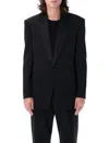 Saint Laurent One Btn Smoking Jacket In Black