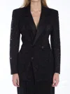 Saint Laurent Tuxedo Jacket In Guipure In Black