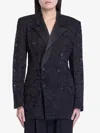 Saint Laurent Tuxedo Jacket In Guipure In Black
