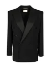 Saint Laurent Certified Wool Tuxedo Blazer With Silk Lining In Black