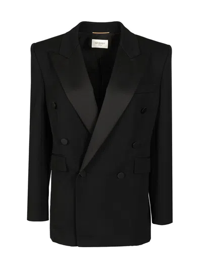 SAINT LAURENT TUXEDO JACKET JACKETS BLACK