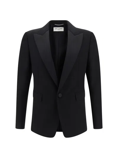 Saint Laurent Tuxedo Jacket In Nero