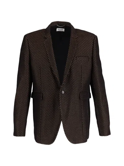 Pre-owned Saint Laurent Tuxedo Jacquard Blazer In Black