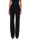 Saint Laurent Pleated Grain De Poudre Wool Straight-leg Pants In Black