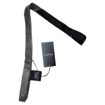 Pre-owned Saint Laurent , Tuxedo Tie With Strass In Black