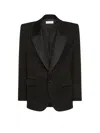 Saint Laurent Black Single-breasted Tuxedo Jacket In Virgin Wool Man