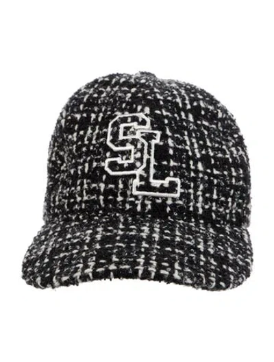 Pre-owned Saint Laurent Tweed Baseball Hat. In Multi