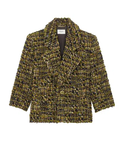 Saint Laurent Tweed Jacket In Multi