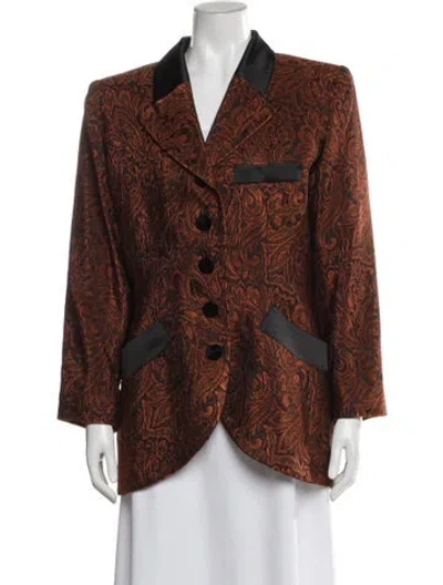 Pre-owned Saint Laurent Tweed Pattern Evening Jacket In Orange