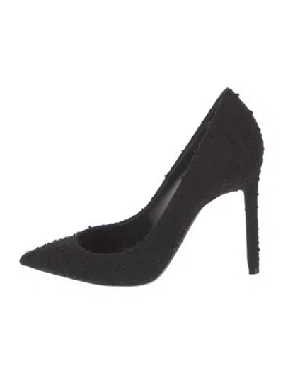 Pre-owned Saint Laurent Tweed Pumps In Black