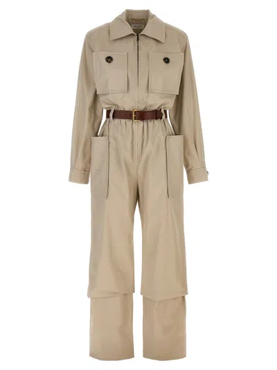 SAINT LAURENT TWILL BELT JUMPSUIT