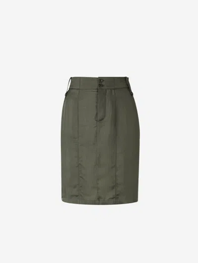 Saint Laurent Twill Skirt In Military Green