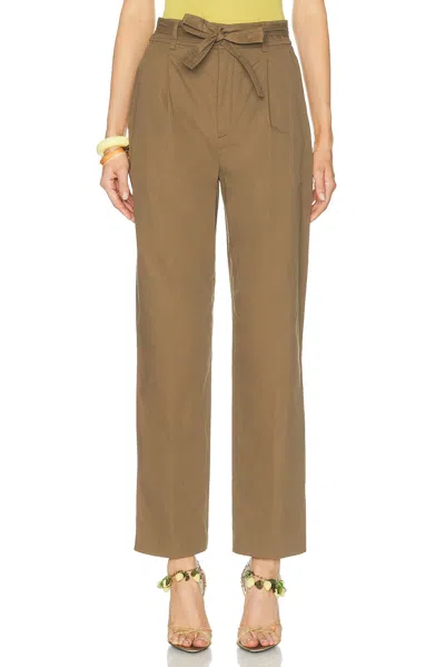 Saint Laurent Twill Pant In Brown
