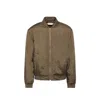 Saint Laurent Twill Teddy Bomber Jacket In Green