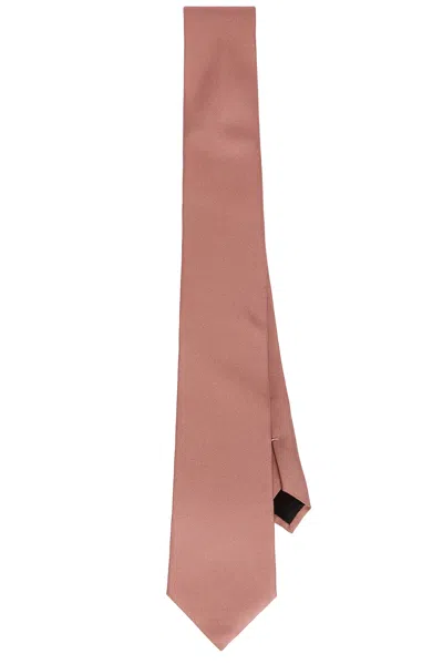 Saint Laurent Twill Tie In Old Rose