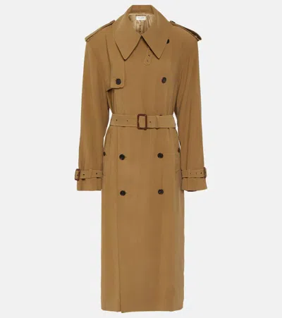 Saint Laurent Trenchcoat Aus Twill In Brown