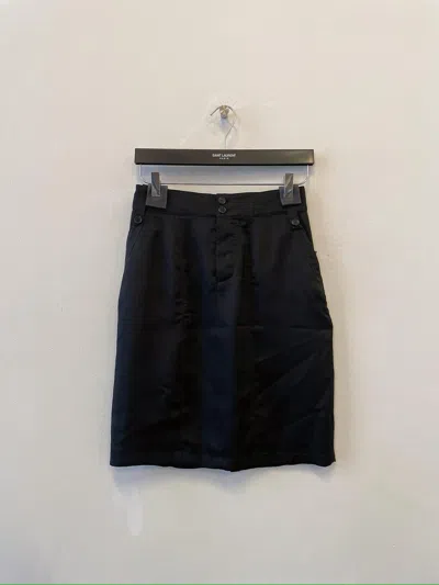 Saint Laurent Twill-weave Mini Skirt In Black