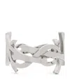 Saint Laurent Twist Cassandre Ring In Silver