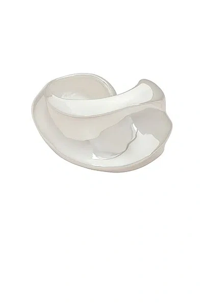 Saint Laurent Twist Cuff In Shiny Silver