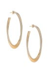 Saint Laurent Twist Large Hoop Earrings In Dore & Creme