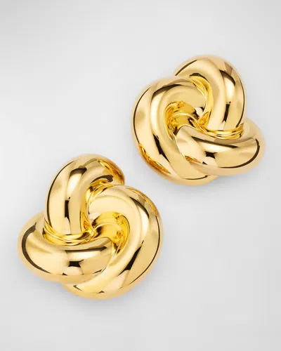 Saint Laurent Twist Knot Stud Earrings In Gold