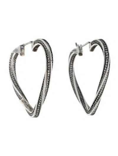 Pre-owned Saint Laurent Twisted Heart Hoop Earrings In Multi