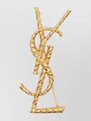 Saint Laurent Paris Women Cassandre Twisted Stripe Metal Brooch
