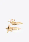 Saint Laurent Cassandre Hair Clips (set Of Two) In Gold
