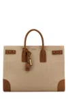 Saint Laurent Two-tone Canvas And Leather Large Sac De Jour Handbag