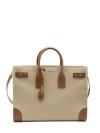 Saint Laurent Two-tone Canvas And Leather Large Sac De Jour Handbag