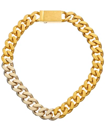 Saint Laurent Two-tone Chain Necklace In Gold