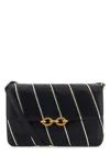 Saint Laurent Two-tone Leather Le Maillon Shoulder Bag In Deepmarineplator
