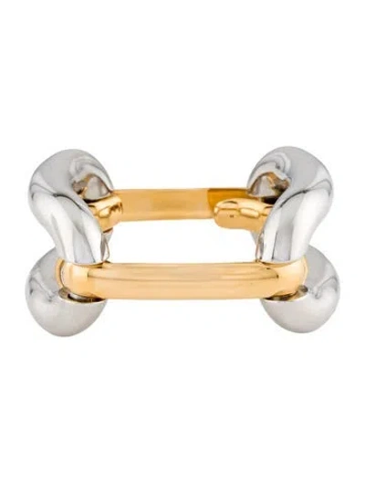 Pre-owned Saint Laurent Two Tone Link Bracelet, 7.75" In Multi