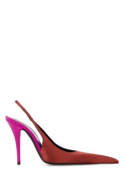 Saint Laurent Two-tone Satin Deroche Pumps In Multi