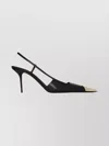 Saint Laurent Two-tone Slingback Pumps Pointed Toe In Black