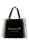 Saint Laurent Rive Gauche Towel Tote Bag In Black