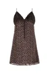Saint Laurent Women's Two-tone Velvet Mini Dress | Size Fr 38f | 665640y5f69 Color 5242 In Neutral
