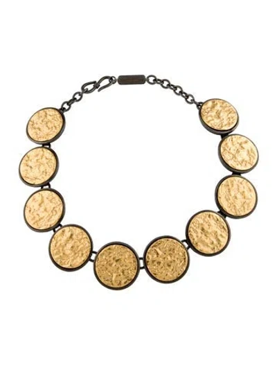 Pre-owned Saint Laurent Two-tone Collar Necklace, 17.25" In Multi