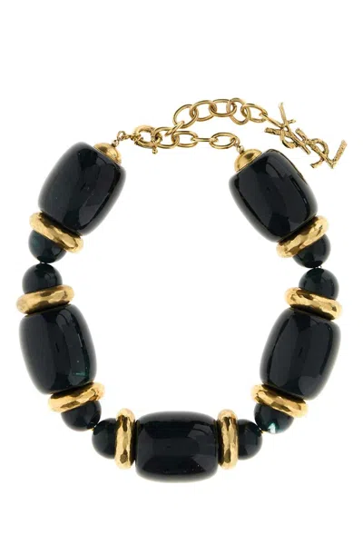 Saint Laurent Two-tone Resin And Metal Necklace (min 40 Cm, Max 50 Cm) In Multicoloured