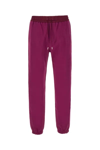 Saint Laurent Tyrian Purple Cotton Joggers In Fuchsia