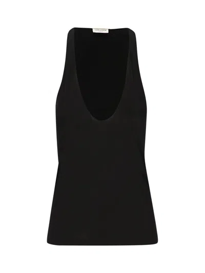 Saint Laurent U-neck Tank Top In Black