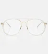 Saint Laurent Ultra Leger Aviator Sunglasses In Beige