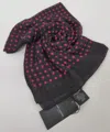 Saint Laurent Unisex Black Lightweight Pink Star Wool Scarf In Black