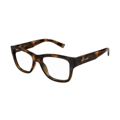 Saint Laurent Unisex Black Rectangular Eyeglass Frames Sl677 003
