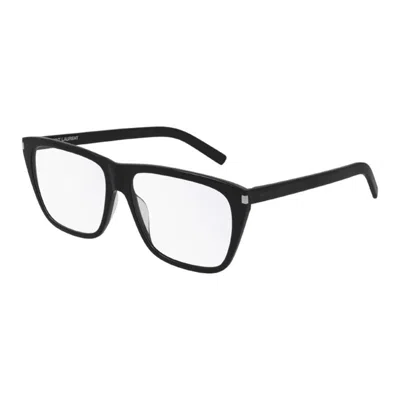 Saint Laurent Unisex Black Square Eyeglass Frames Sl434slim 001