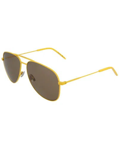 Saint Laurent Unisex Classic11 59mm Sunglasses In Yellow