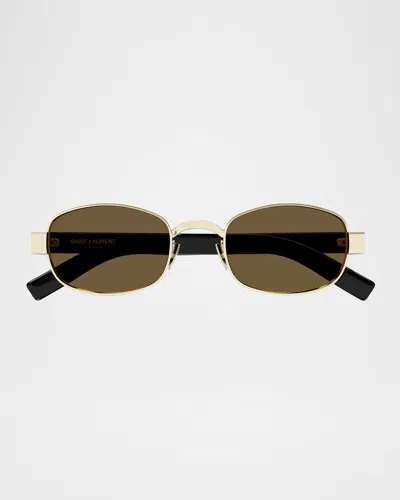 SAINT LAURENT UNISEX ROUND METAL SUNGLASSES