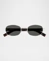 Saint Laurent Unisex Round Metal Sunglasses In Silver