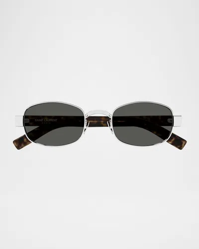 SAINT LAURENT UNISEX ROUND METAL SUNGLASSES
