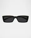 Saint Laurent Unisex Sl 766 Acetate Rectangle Sunglasses In Black